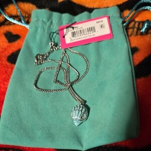 Kurt Geiger Silver and Blue Raven Head Necklace, NWT